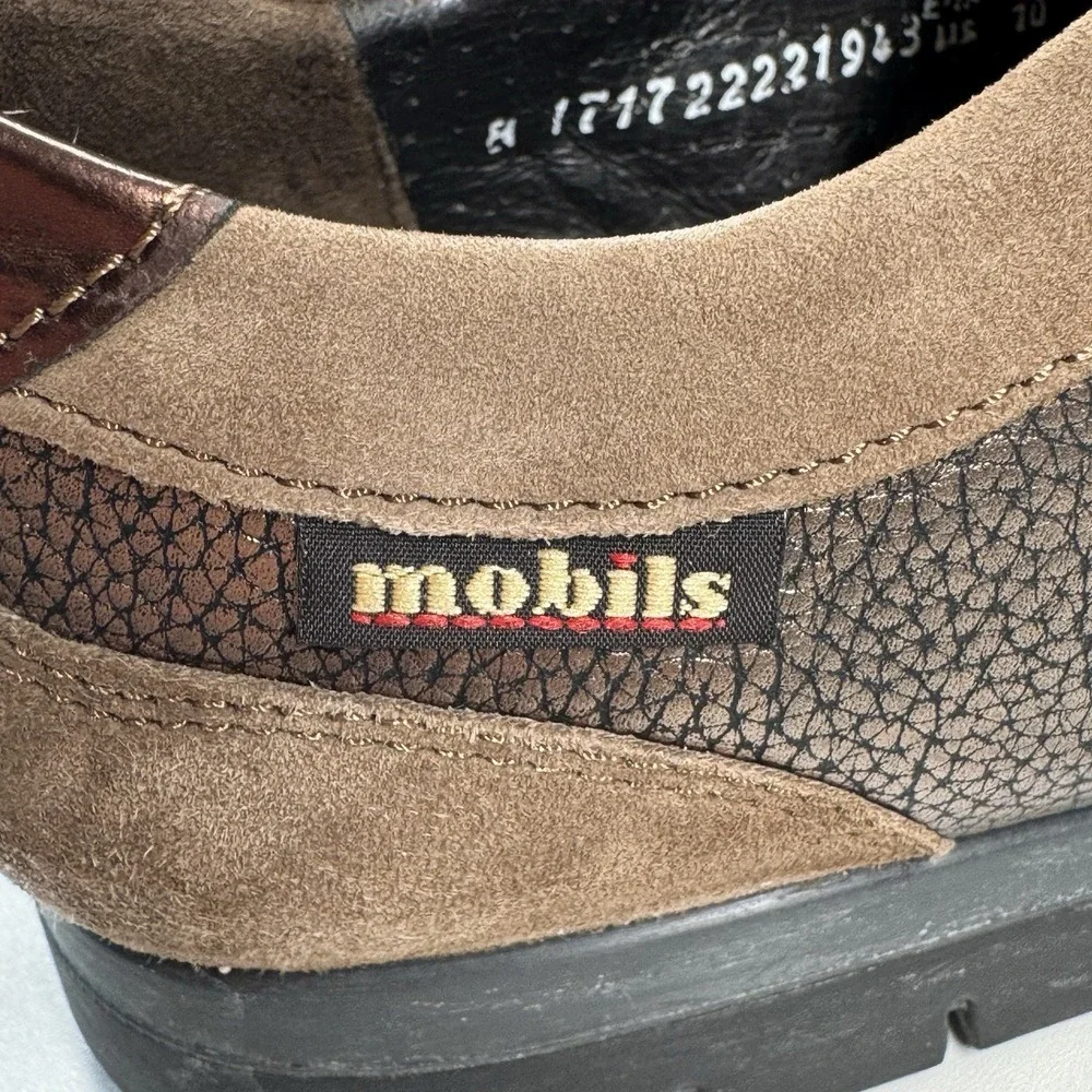 Mephisto Mobils Patrizia Brown Leather Wedge Sneakers Womens Size 7.5 US 5 EUR